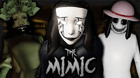 Characters from the Roblox horror game The Mimic, shown as related game context rather than confirmed The Hollow event footage