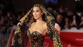 Kim Kardashian in vintage YSL leopard gown at Rome Film Festival 2026