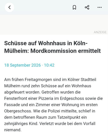 Schüsse auf Pizzeria und Wohnung in Köln-Mülheim: Zehnjähriges Kind schlief im getroffenen Zimmer