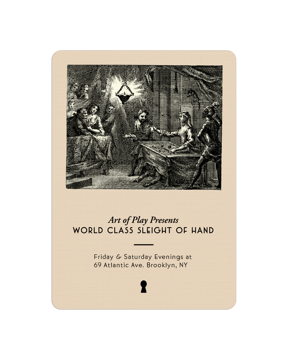Art of Play 69 Atlantic close-up magic theater promotional playing card