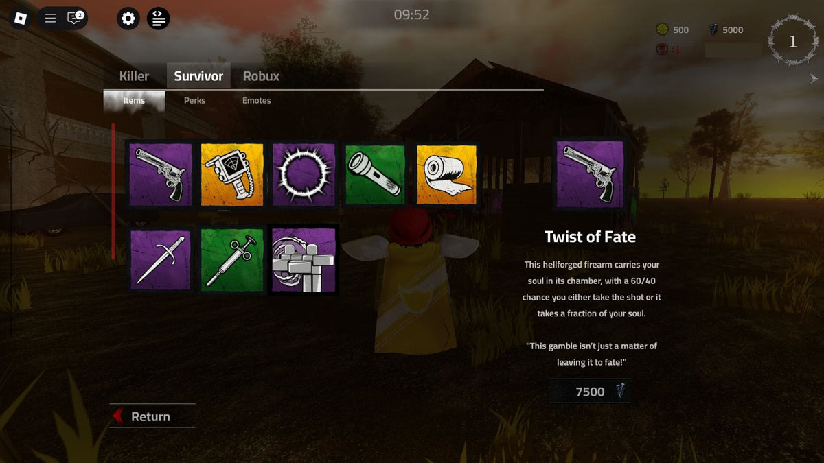 Violence District Roblox survivor shop interface, featured image for The Butcher X Halloween update guide