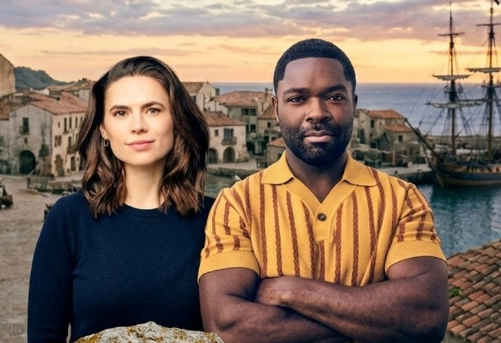 David Oyelowo and Hayley Atwell in promotional coverage of Treasure Island