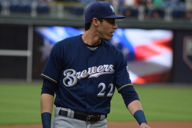 Christian Yelich in a Milwaukee Brewers uniform; archival image, not from the 2026 NLCS.