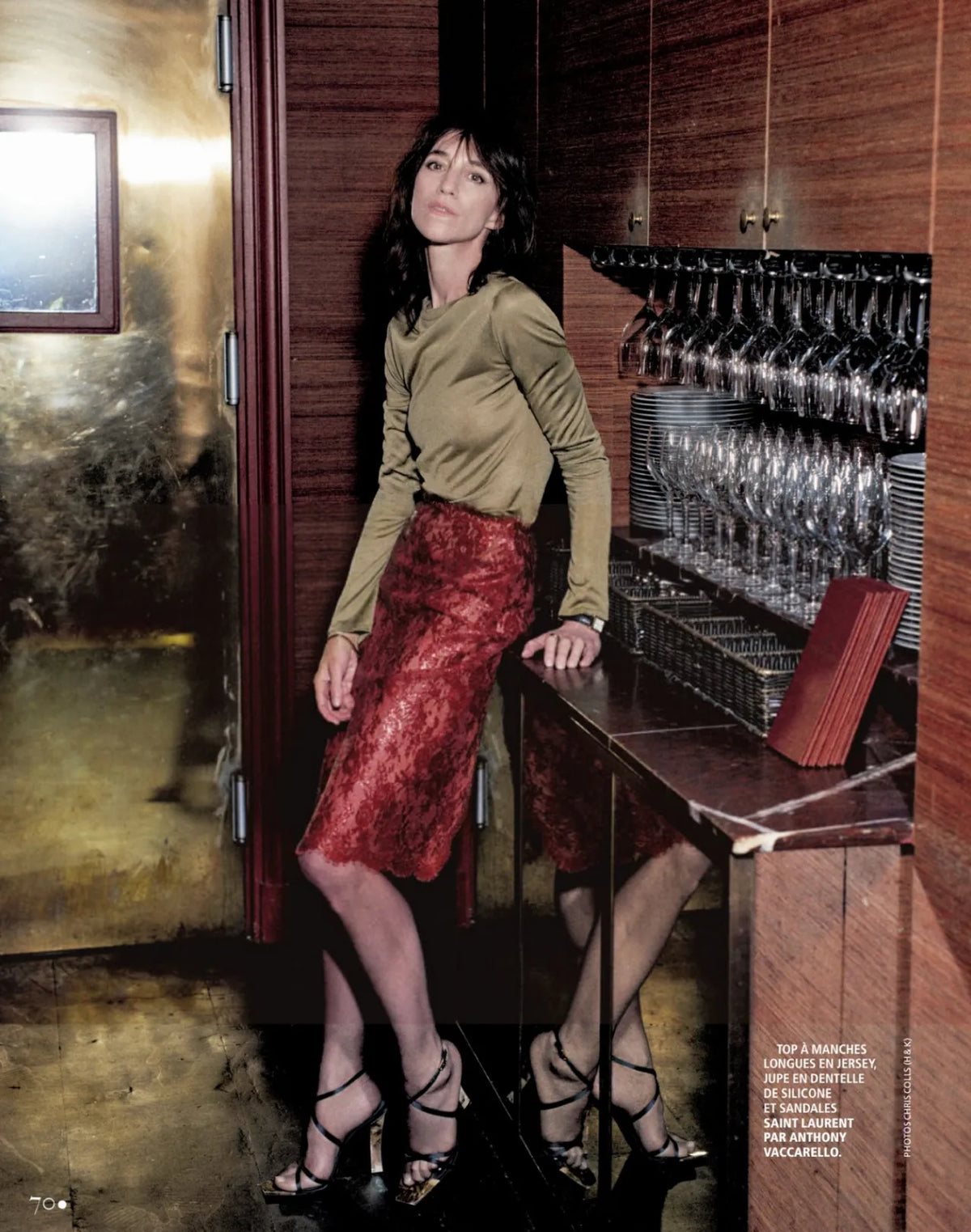 Charlotte Gainsbourg floral lace Saint Laurent 2026