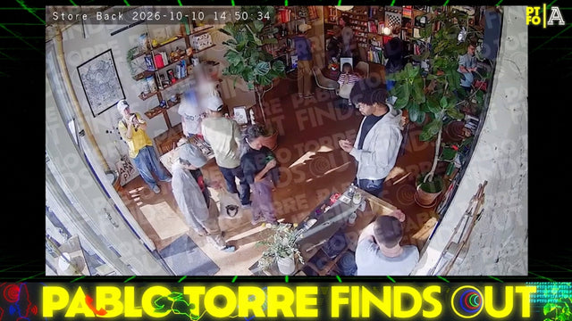 Silent CCTV footage from Kelly Clarkson’s visit to Art of Play in Brooklyn