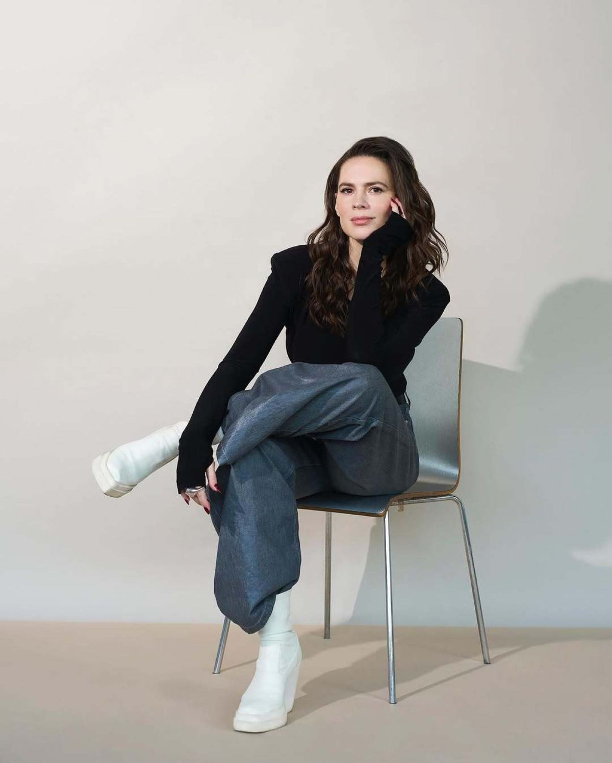 Hayley Atwell in a 2025 Guardian Saturday photoshoot
