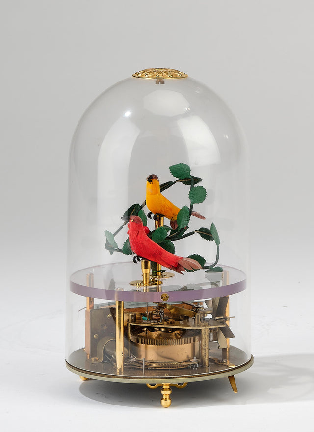 Historic singing-bird automaton illustrating the reported $2,000 German bird in the Kelly Clarkson and Art of Play dispute; not confirmed as the exact item