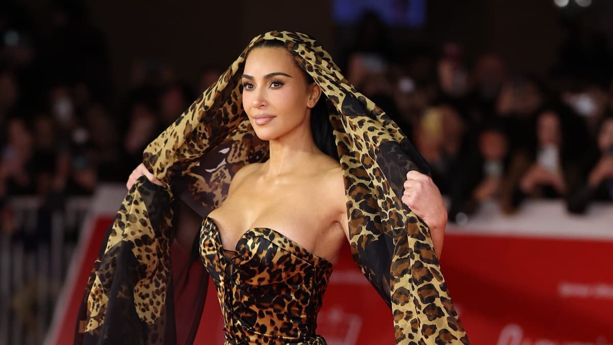 Kim Kardashian in vintage YSL leopard gown at Rome Film Festival 2026