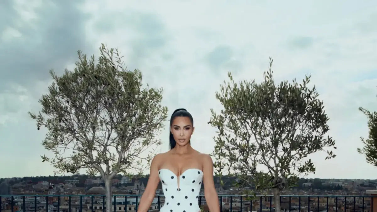 Kim Kardashian in Galia Lahav polka-dot gown Rome All's Fair 2026