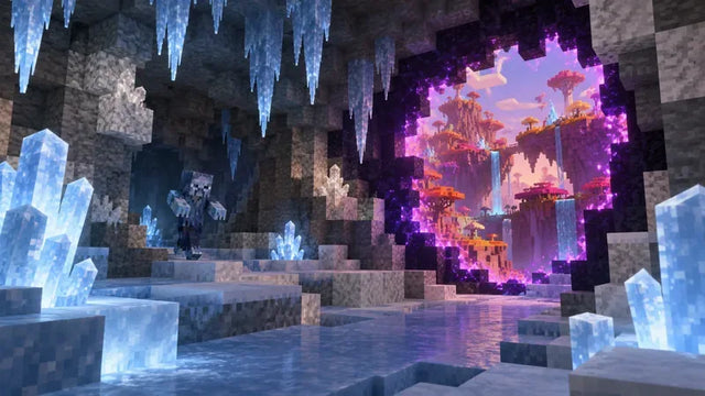 Frozen cave scene for a Brittle Ice survival guide
