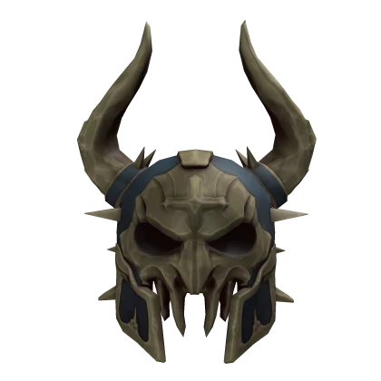 Dark horned Roblox helmet used as a style reference for the Helmet of the Ossuary article