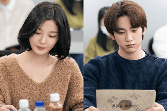 Kim You-jung and Park Jin-young at a 100 Days of Deception script reading